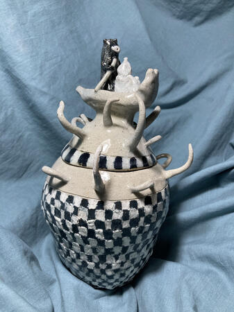 "The Death of Nyopi" (2023), glazed stoneware jar