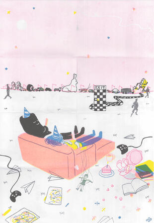 "Detour" (2022), risograph poster + zine