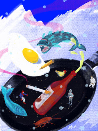 "Arctic Eggs" (2025), digital illustration