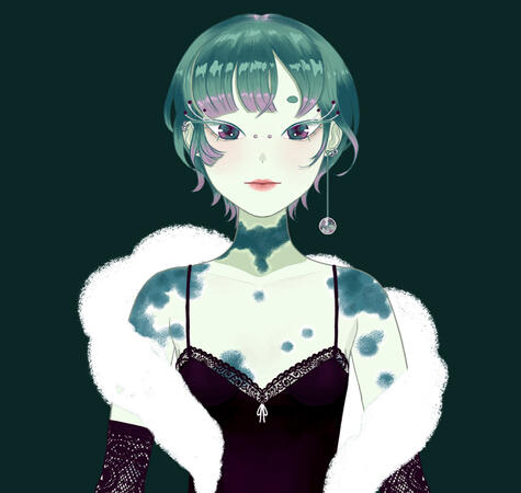"Fumikuri" (2023) vtuber model design &amp; half-body rig